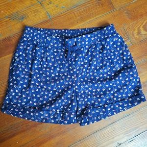 Navy Blue Flower Pattern Shorts NWOT